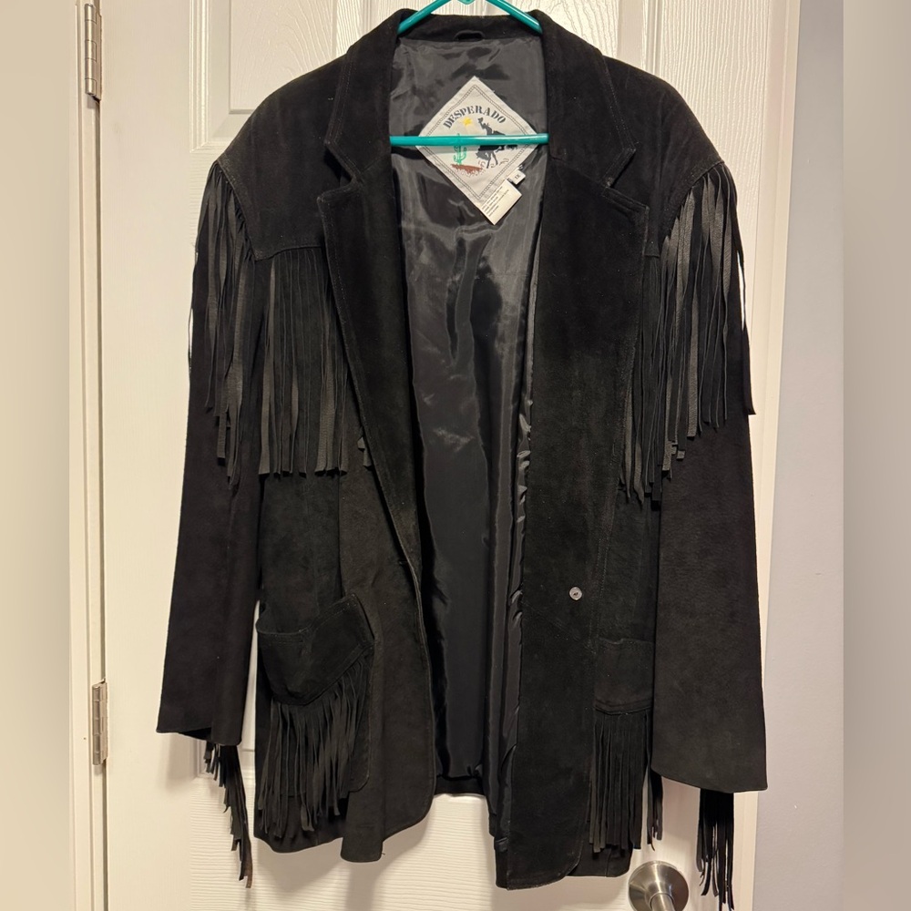Vintage Leather Fringe Western Jacket